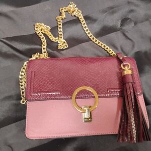 Aldo Burgundy and Pink Crossbody Bag